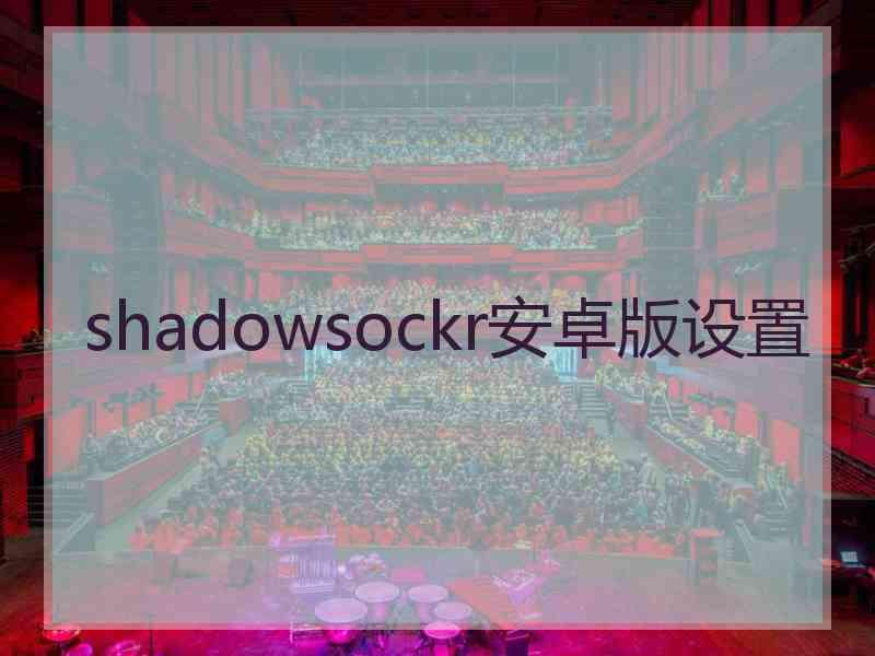 shadowsockr安卓版设置