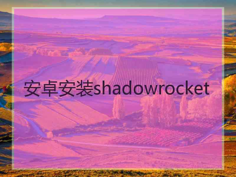 安卓安装shadowrocket