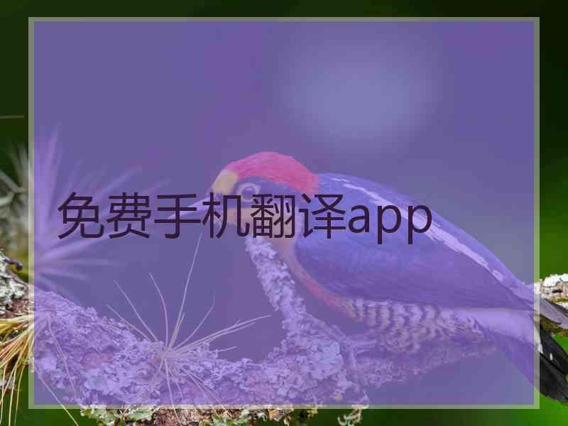 免费手机翻译app