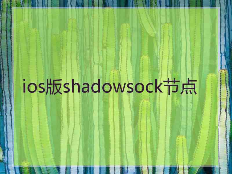 ios版shadowsock节点