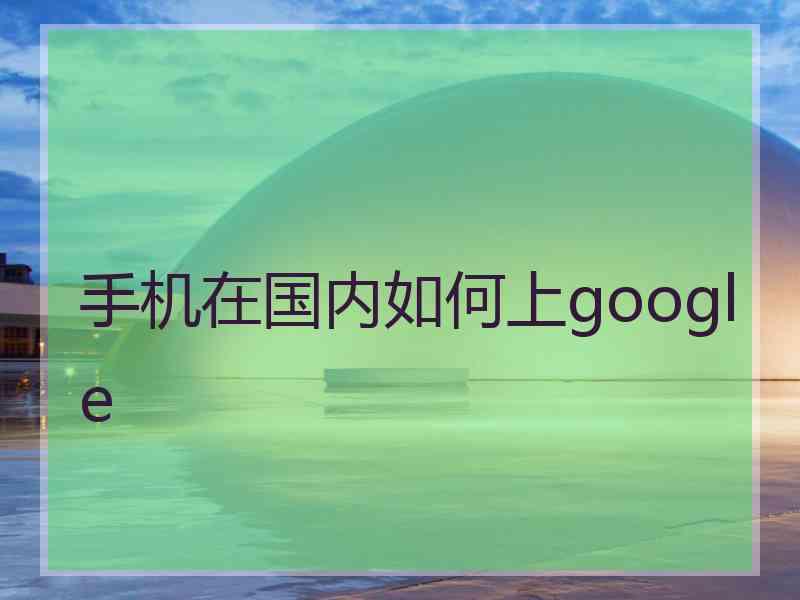 手机在国内如何上google