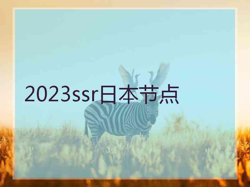 2023ssr日本节点