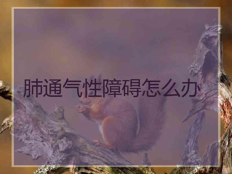 肺通气性障碍怎么办