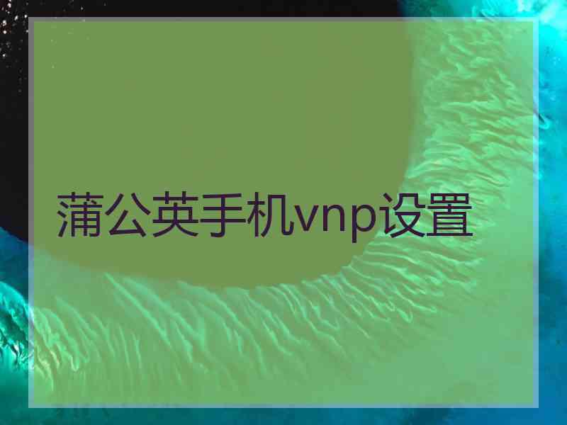 蒲公英手机vnp设置