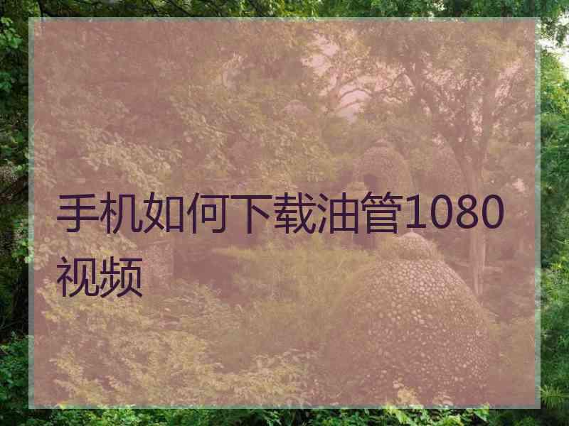 手机如何下载油管1080视频