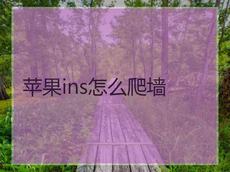 苹果ins怎么爬墙