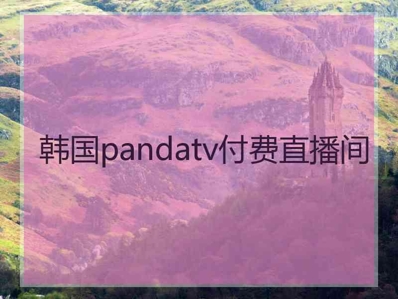 韩国pandatv付费直播间