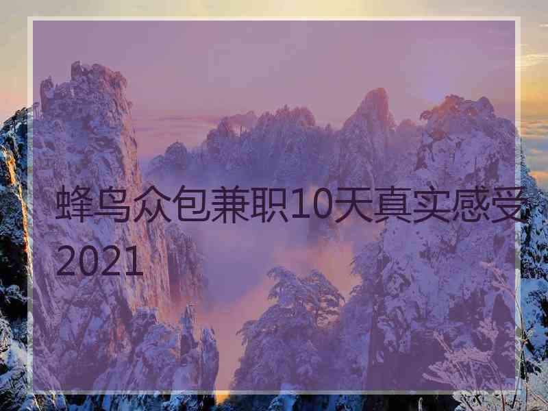 蜂鸟众包兼职10天真实感受2021