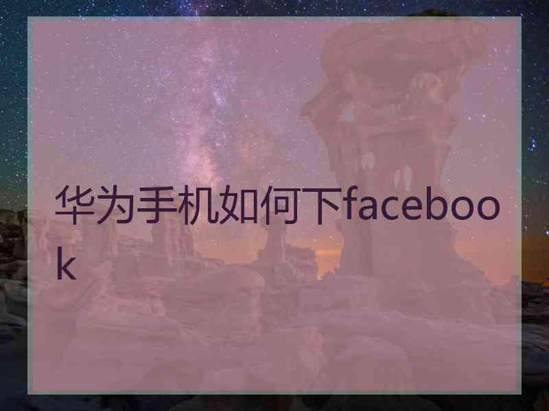 华为手机如何下facebook