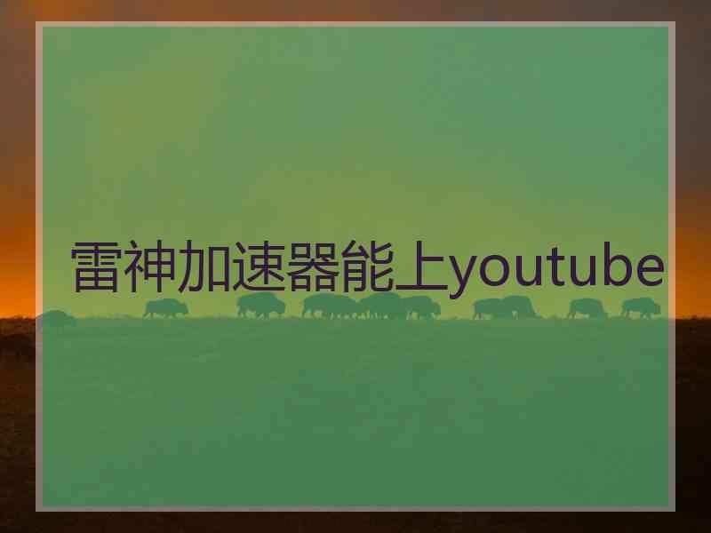 雷神加速器能上youtube