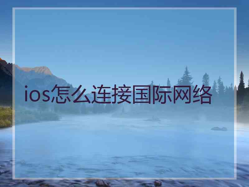 ios怎么连接国际网络