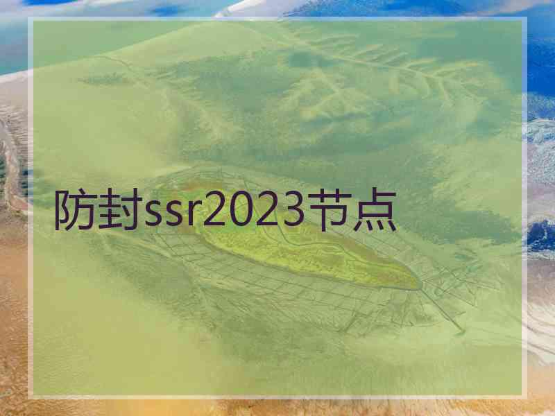 防封ssr2023节点