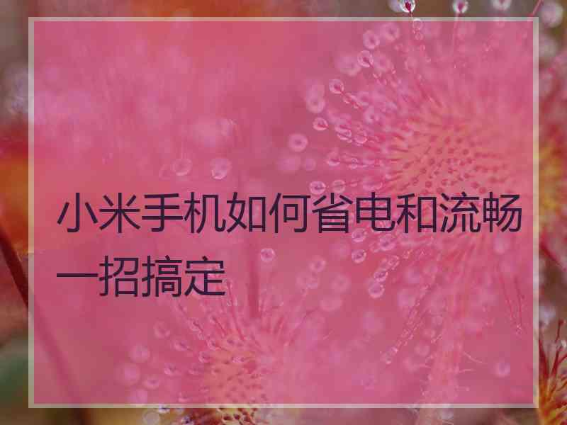 小米手机如何省电和流畅一招搞定