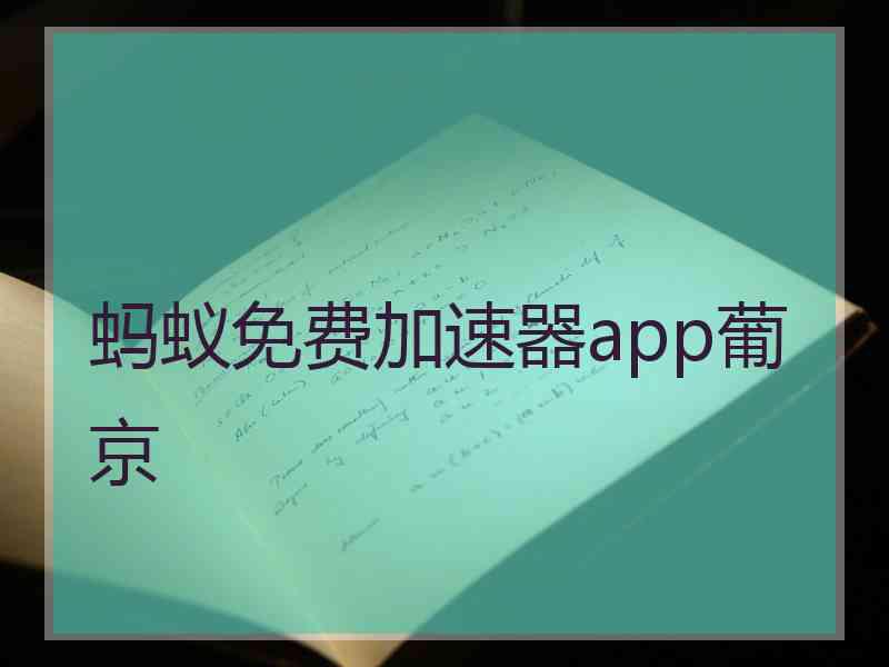 蚂蚁免费加速器app葡京