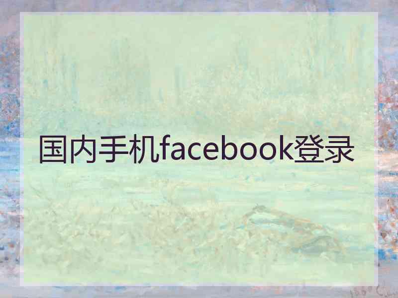 国内手机facebook登录