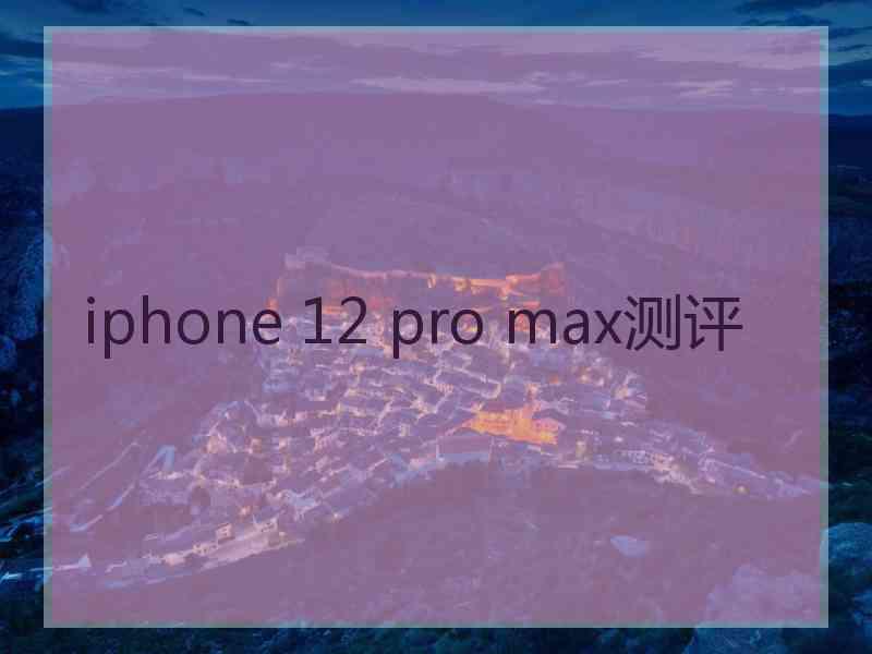 iphone 12 pro max测评