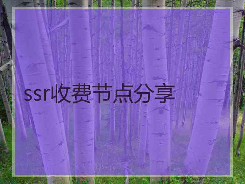 ssr收费节点分享