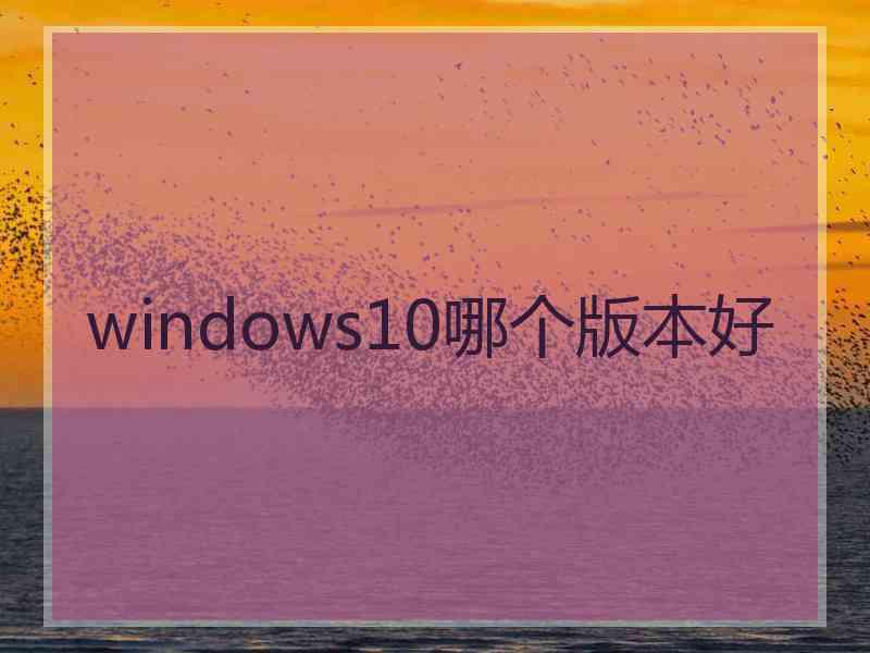 windows10哪个版本好