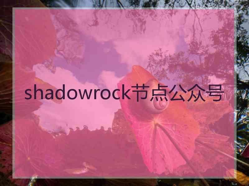 shadowrock节点公众号