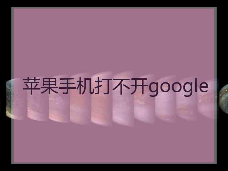 苹果手机打不开google