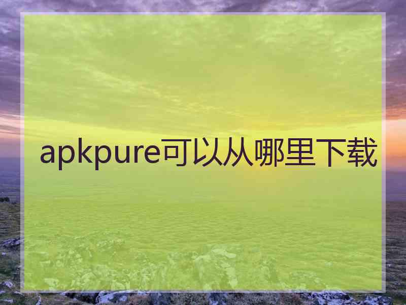 apkpure可以从哪里下载