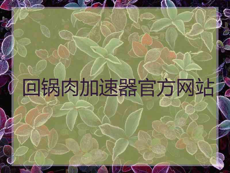 回锅肉加速器官方网站