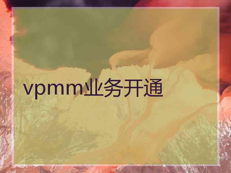 vpmm业务开通