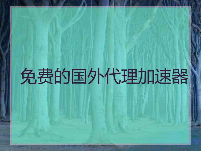 免费的国外代理加速器