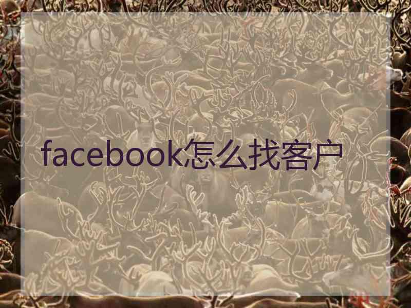 facebook怎么找客户