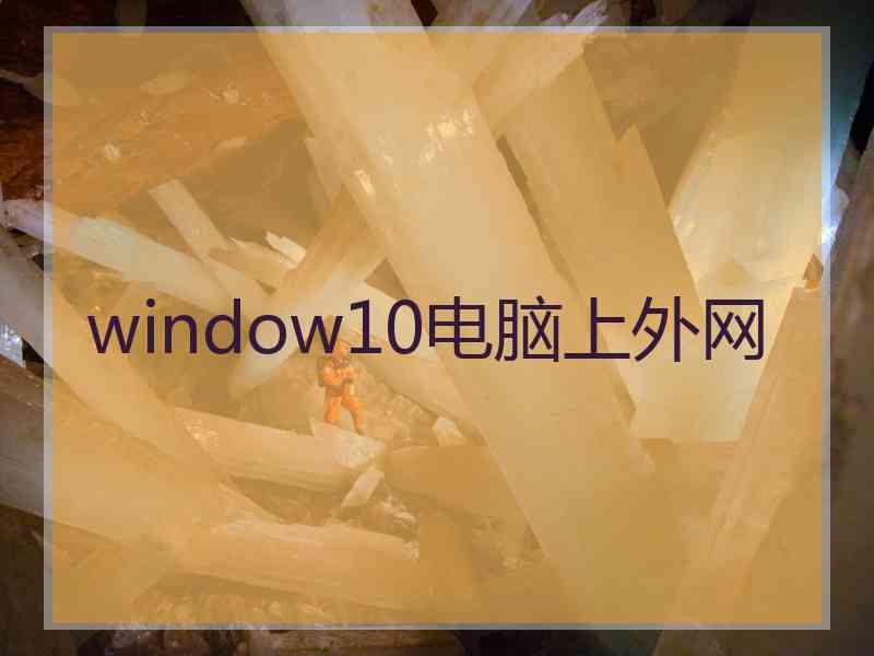 window10电脑上外网