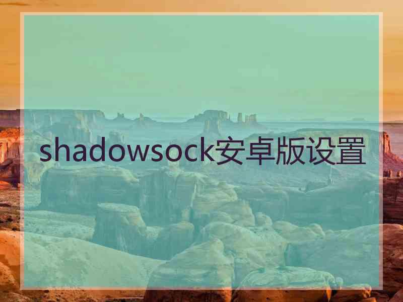 shadowsock安卓版设置