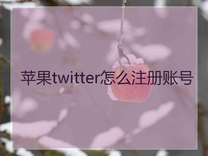 苹果twitter怎么注册账号