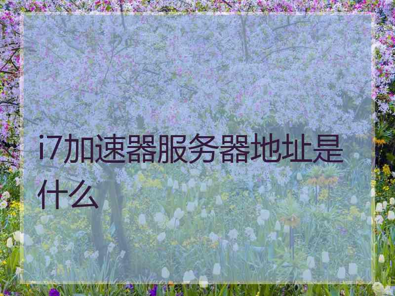 i7加速器服务器地址是什么