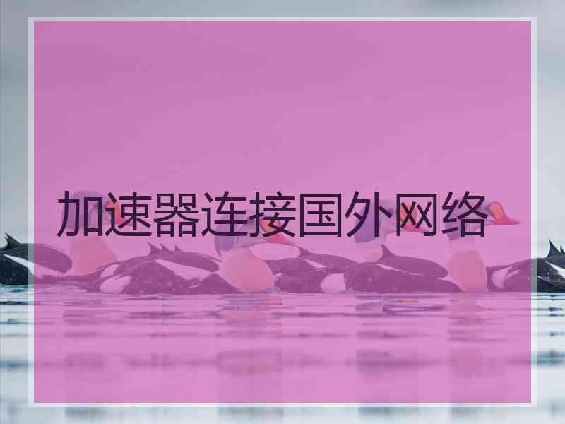 加速器连接国外网络