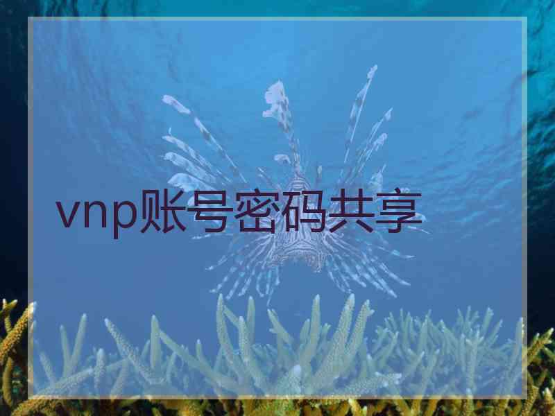 vnp账号密码共享