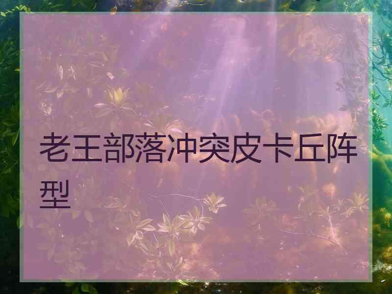 老王部落冲突皮卡丘阵型