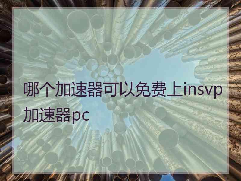 哪个加速器可以免费上insvp加速器pc