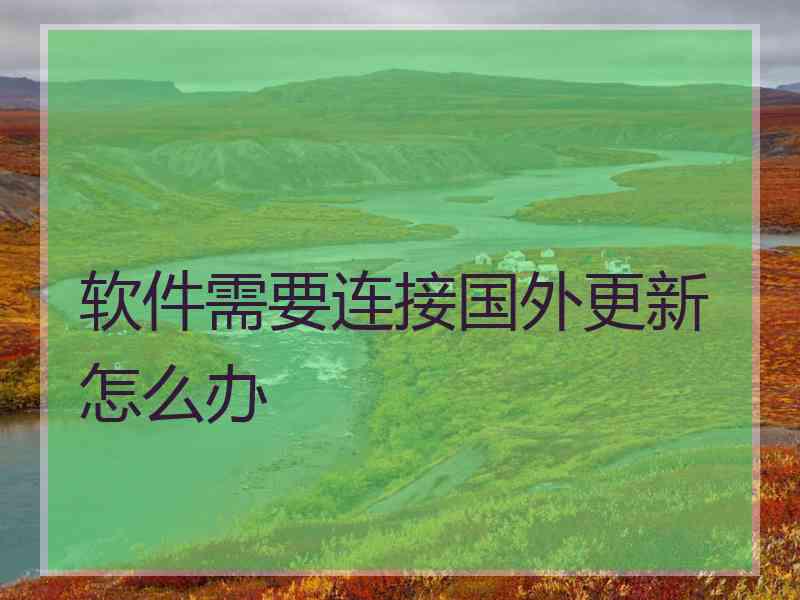 软件需要连接国外更新怎么办