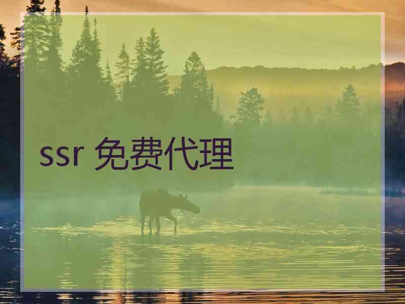 ssr 免费代理