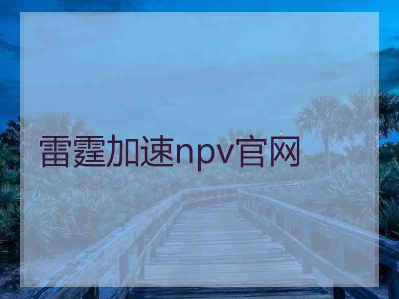 雷霆加速npv官网