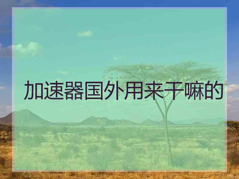 加速器国外用来干嘛的