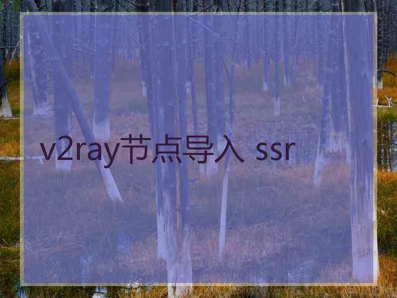 v2ray节点导入 ssr