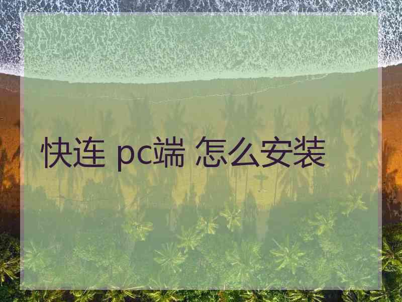 快连 pc端 怎么安装