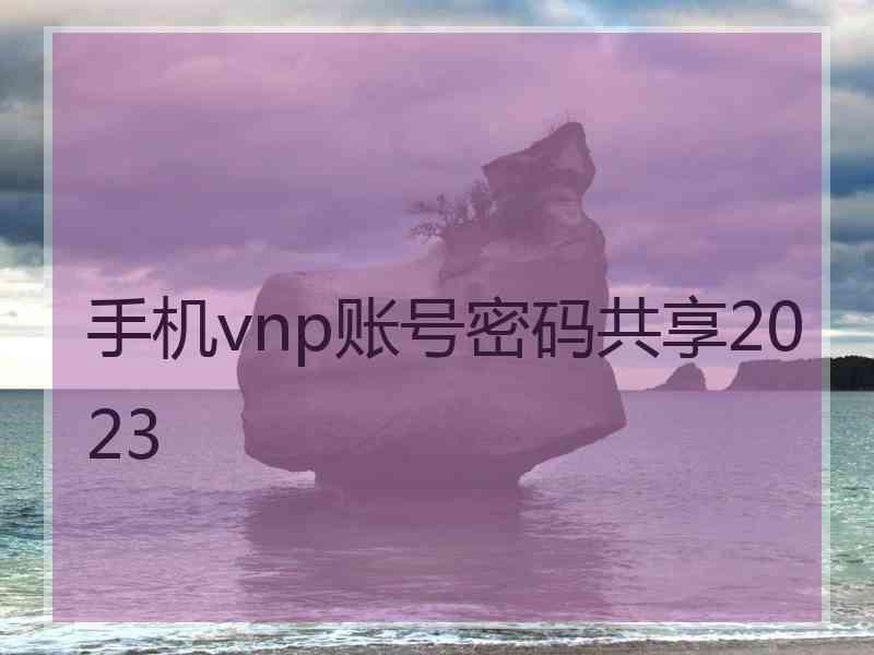 手机vnp账号密码共享2023