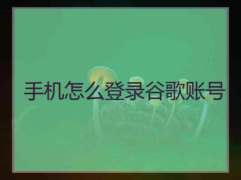 手机怎么登录谷歌账号