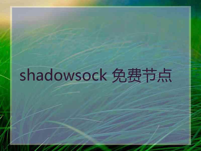 shadowsock 免费节点