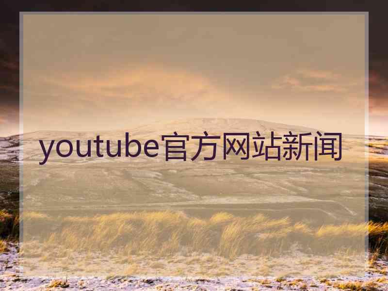 youtube官方网站新闻