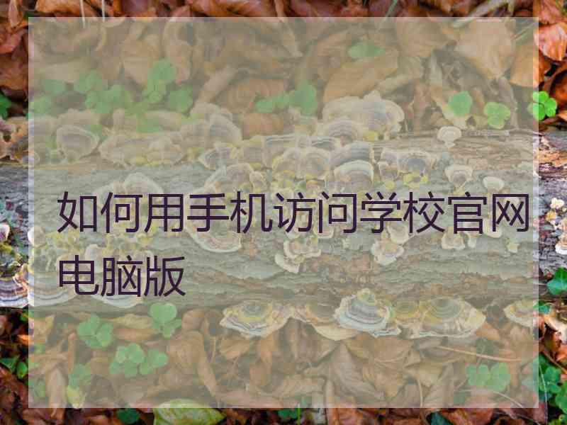 如何用手机访问学校官网电脑版