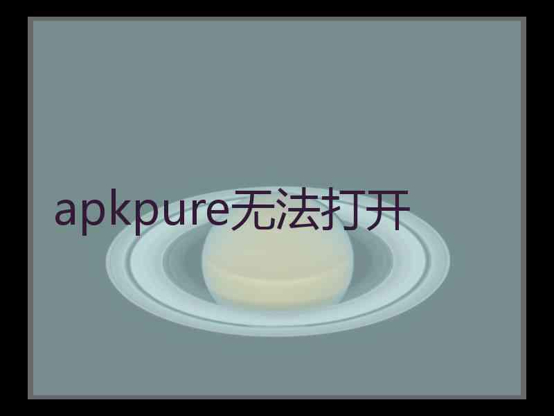 apkpure无法打开