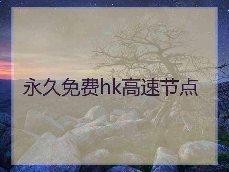 永久免费hk高速节点